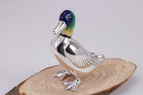 Duck Miniature Figurine, Made from Cast 925 Grade Sterling Silver with British Hallmark