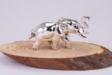 Elephant Miniature Figurine, Made from Cast 925 Grade Sterling Silver with British Hallmark