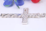 62 mm Long, Large Chunky Sterling Silver Cross, Made From Solid Cast Silver, Choice of Chain, British Hallmarked