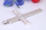 62 mm Long, Large Chunky Sterling Silver Cross, Made From Solid Cast Silver, Choice of Chain, British Hallmarked