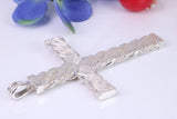 62 mm Long, Large Chunky Sterling Silver Cross, Made From Solid Cast Silver, Choice of Chain, British Hallmarked