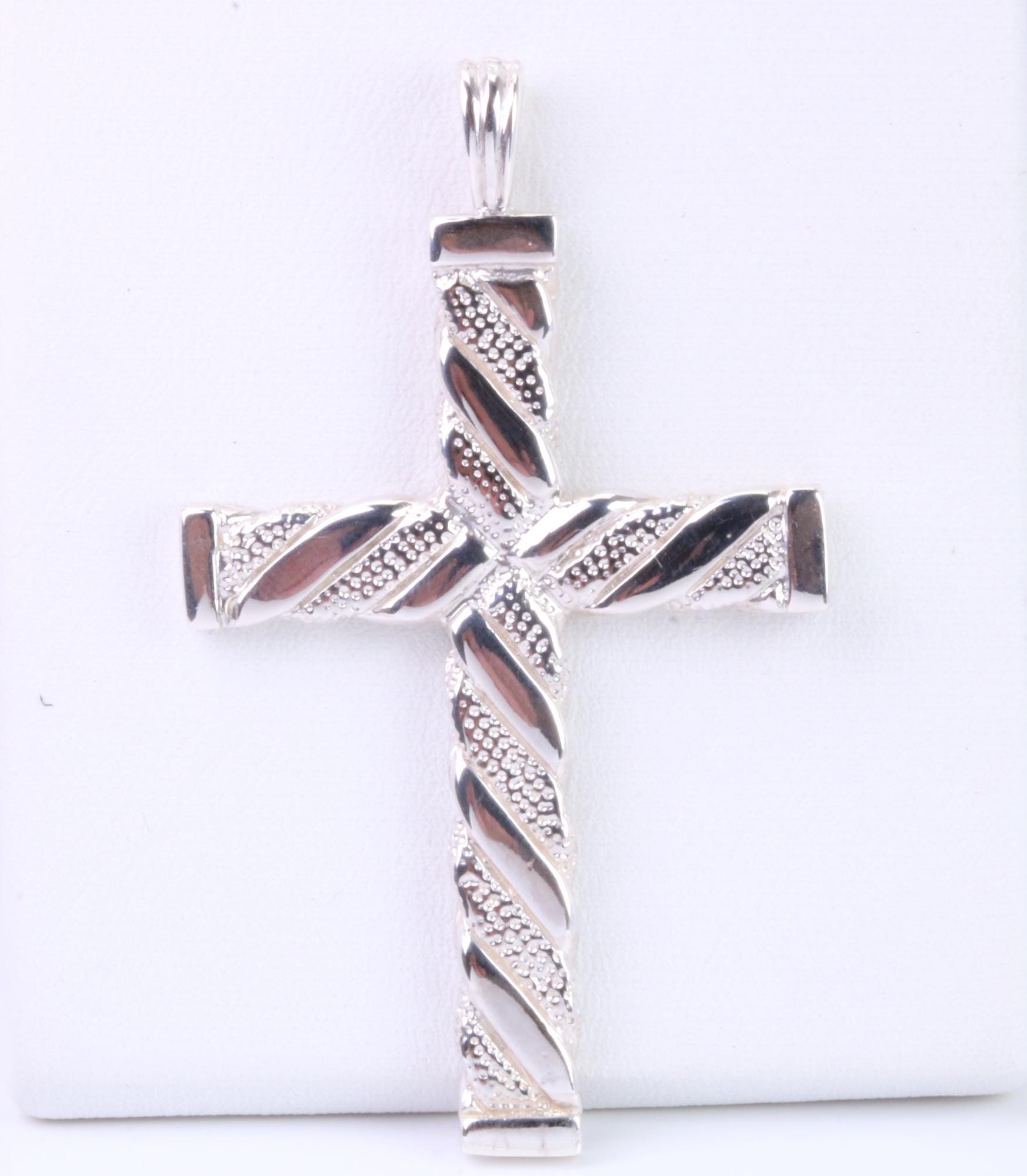 62 mm Long, Large Chunky Sterling Silver Cross, Made From Solid Cast Silver, British Hallmarked