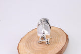 Elephant Miniature Figurine, Made from Cast 925 Grade Sterling Silver with British Hallmark