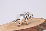 Elephant Miniature Figurine, Made from Cast 925 Grade Sterling Silver with British Hallmark