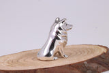 Collie Dog Miniature Figurine, Made from Cast 925 Grade Sterling Silver with British Hallmark