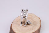 Collie Dog Miniature Figurine, Made from Cast 925 Grade Sterling Silver with British Hallmark