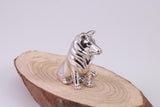 Collie Dog Miniature Figurine, Made from Cast 925 Grade Sterling Silver with British Hallmark