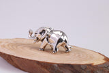 Elephant Miniature Figurine, Made from Cast 925 Grade Sterling Silver with British Hallmark