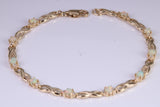 Natural Opal and Diamond set Bracelet, Made From Solid Yellow Gold, British Hallmarked, Luxury Gift Boxed