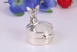 Fairy Pill Box, Made from Cast 925 Grade Sterling Silver with British Hallmark