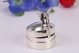 Fairy Pill Box, Made from Cast 925 Grade Sterling Silver with British Hallmark