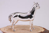 46 mm Tall Stallion Miniature Figurine, Made from Cast 925 Grade Sterling Silver with British Hallmark