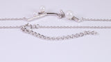 Pearl and C Z set Necklace, With Length Adjustable Chain, Made from solid Sterling Silver