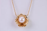 Flower Cubic Zirconia set Necklace and Earrings, Made from solid Sterling Silver, 18ct Yellow Gold Plated