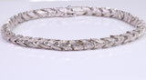 Gents Round Open Link Cubic Zirconia set Bracelet, Made from solid Sterling Silver, 8.50 Inches Long and 5 mm Wide