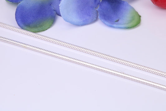 Very Slinky and Smooth Snake Chain, Made from solid 925 graded Sterling Silver, 16 or 18 inches long