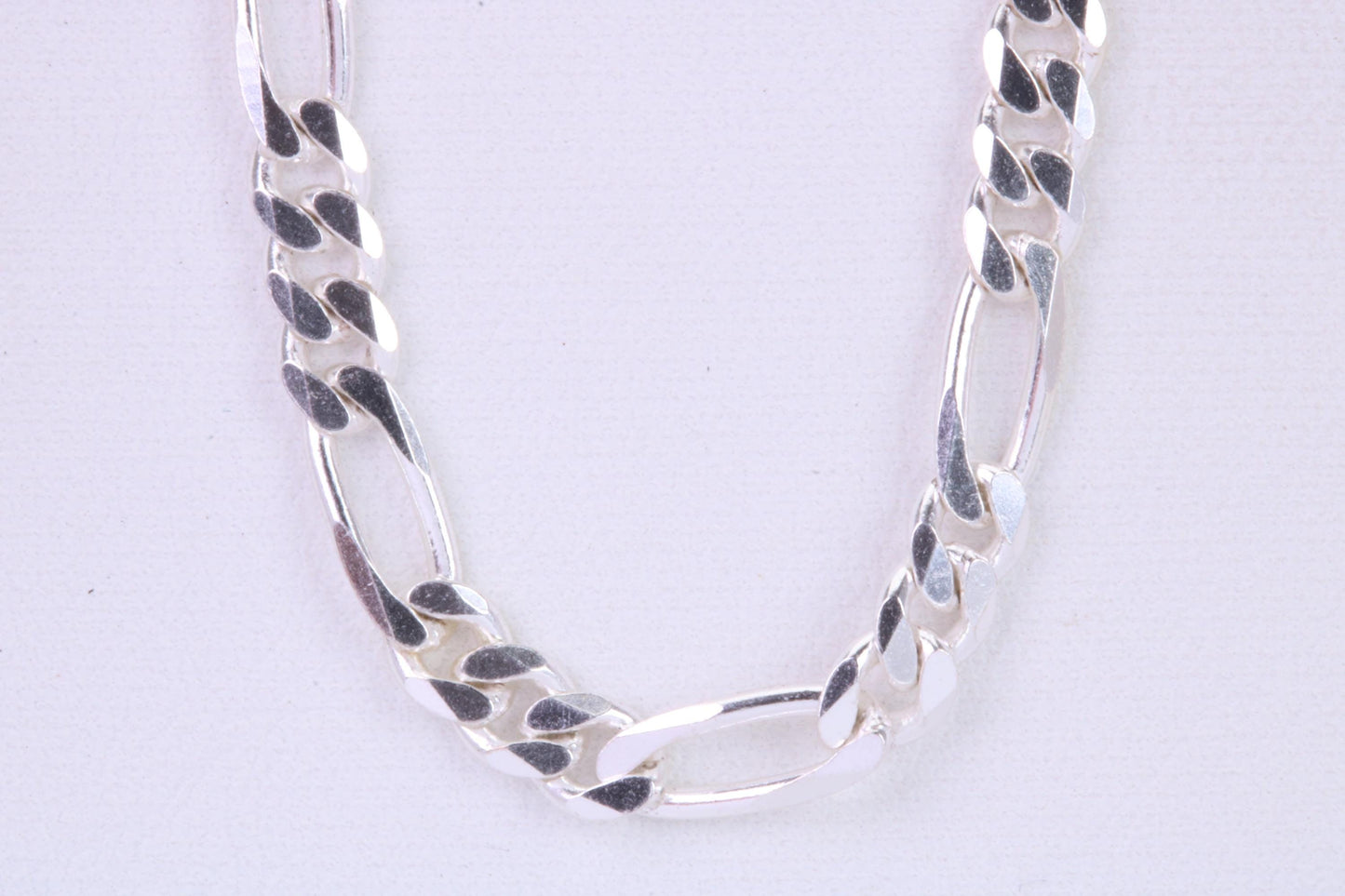 Heavy Figaro Chain, Made from solid 925 graded Sterling Silver, 18 or 22 inches long