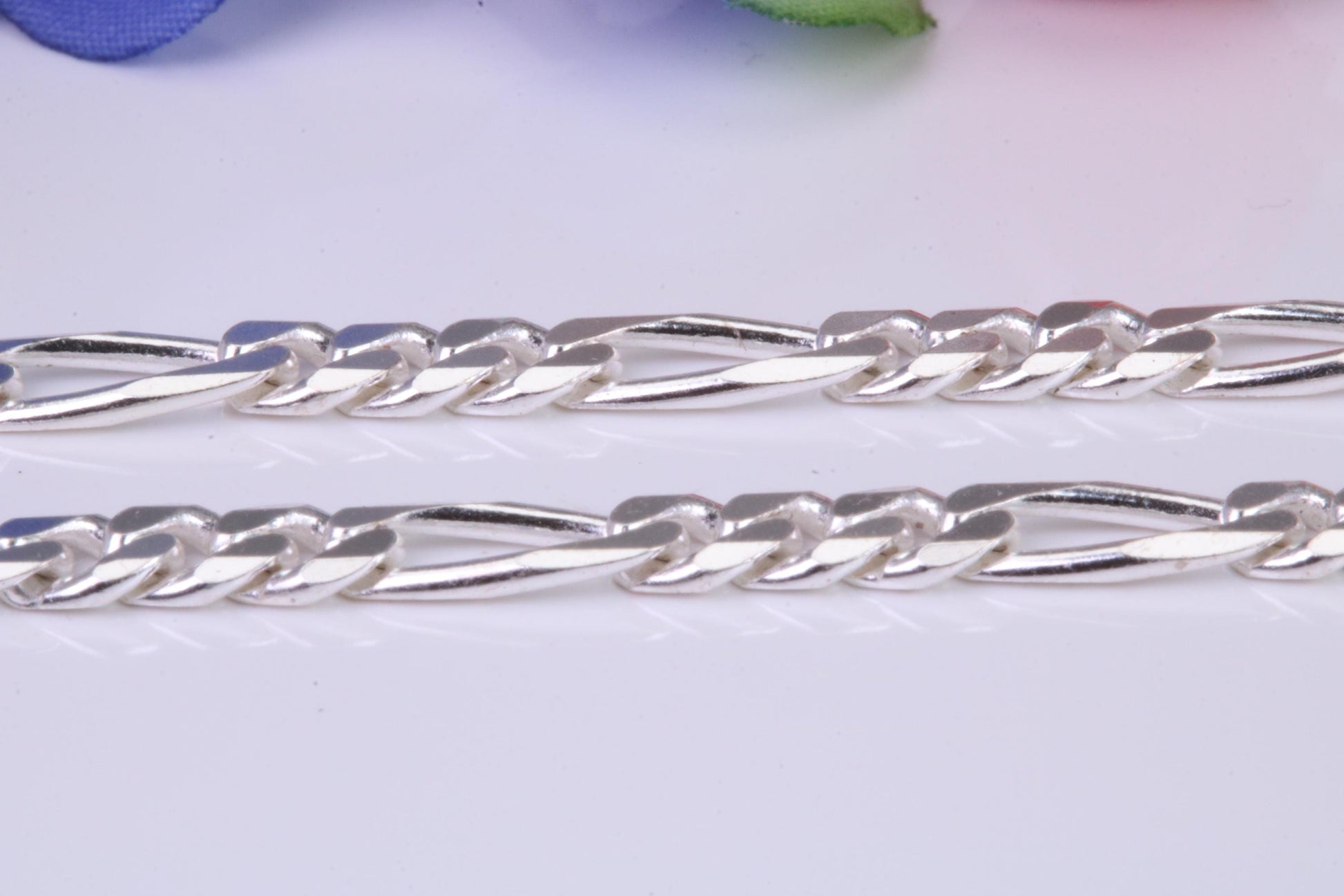 Heavy Figaro Chain, Made from solid 925 graded Sterling Silver, 18 or 22 inches long
