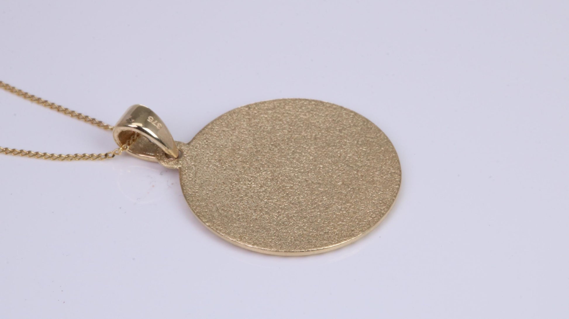St Christopher Necklace Together with 16 Inch Long Chain, Made from Solid Yellow Gold, British Hallmark