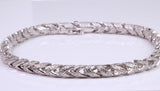Gents Round Open Link Cubic Zirconia set Bracelet, Made from solid Sterling Silver, 8.50 Inches Long and 5 mm Wide