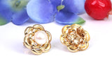 Real Pearl set Stud Earrings Made from 9ct Yellow Gold