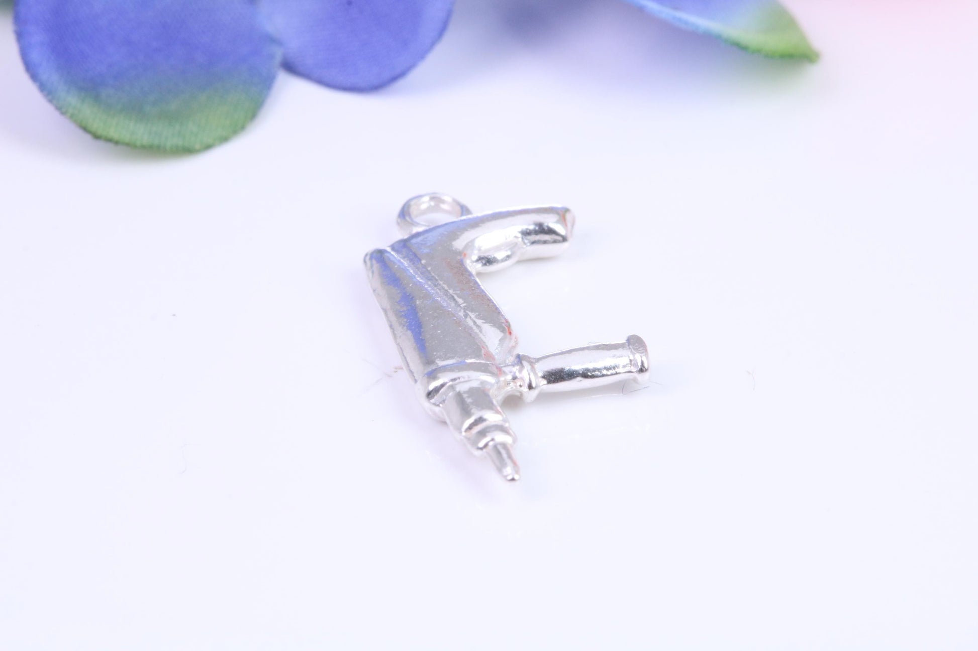 Power Drill Charm, Traditional Charm, Made from Solid Cast Silver