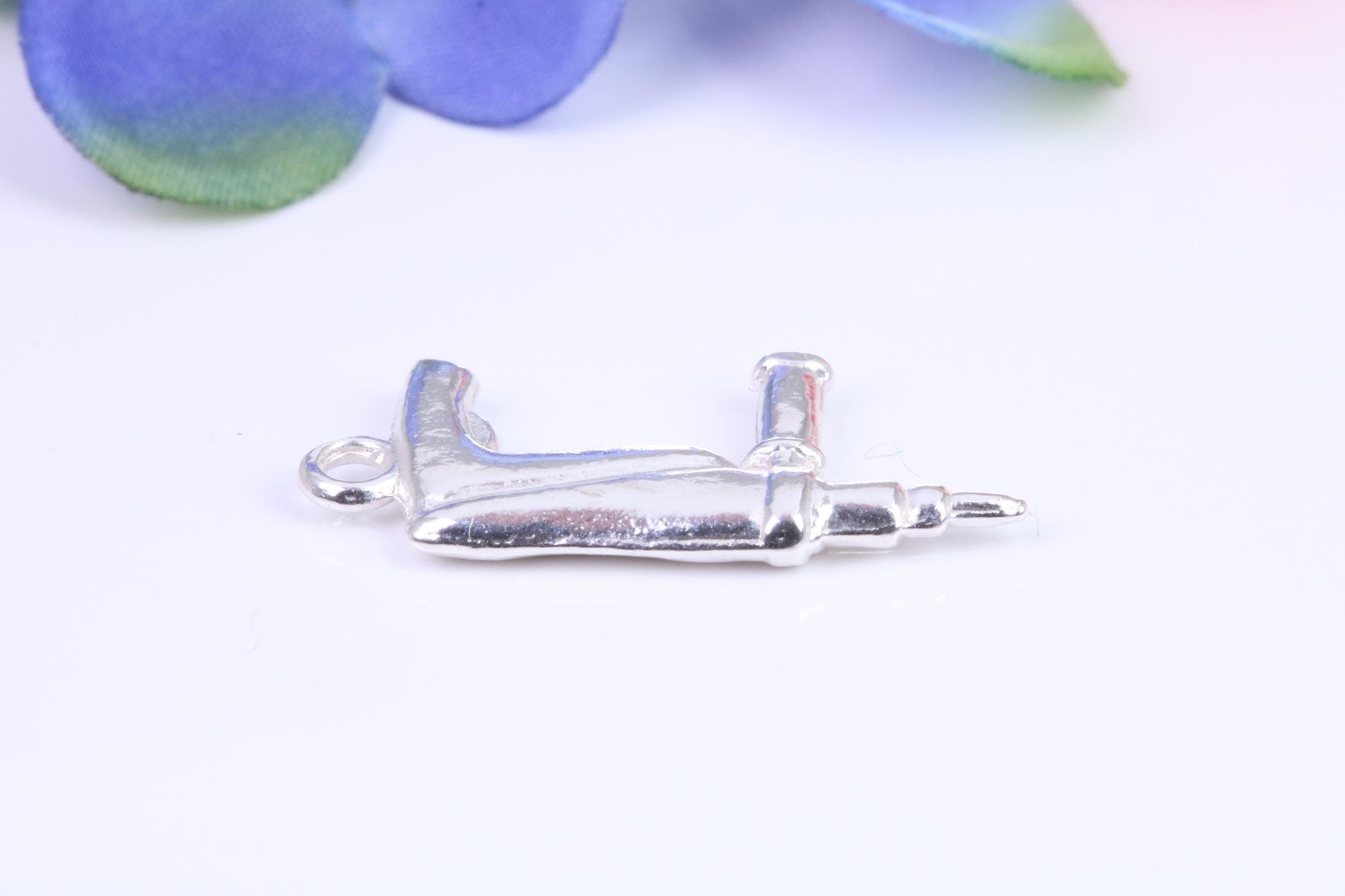 Power Drill Charm, Traditional Charm, Made from Solid Cast Silver