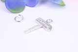 Camping Sign Charm, Traditional Three Dimensional Charm, Made from Solid Cast Silver