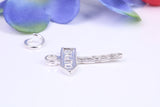 Camping Sign Charm, Traditional Three Dimensional Charm, Made from Solid Cast Silver