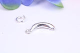 Banana Charm, Traditional Three Dimensional Charm, Made from Solid Cast Silver