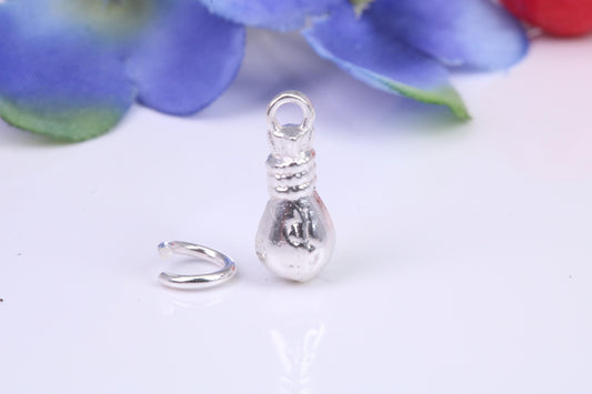 Bag of Money Charm, Traditional Three Dimensional Charm, Made from Solid Cast Silver
