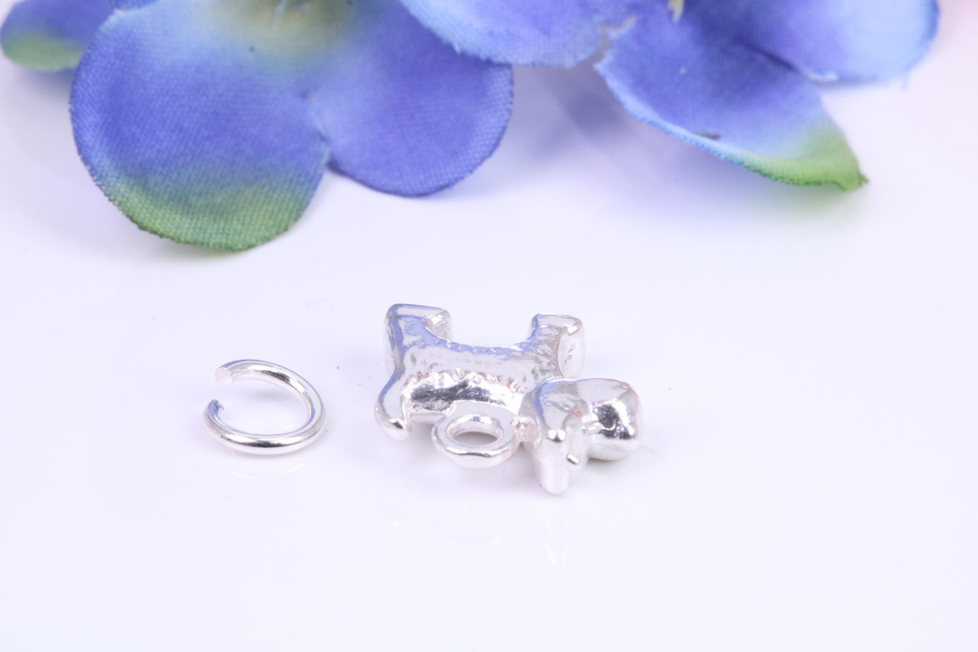 Dog Charm, Traditional Three Dimensional Charm, Made from Solid Cast Silver