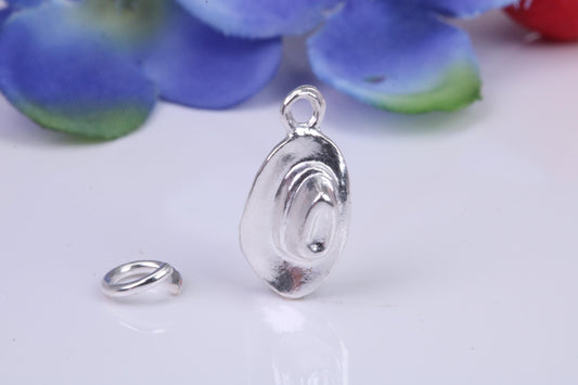 Cowboy Hat Charm, Traditional Three Dimensional Charm, This charm is made from solid cast Silver