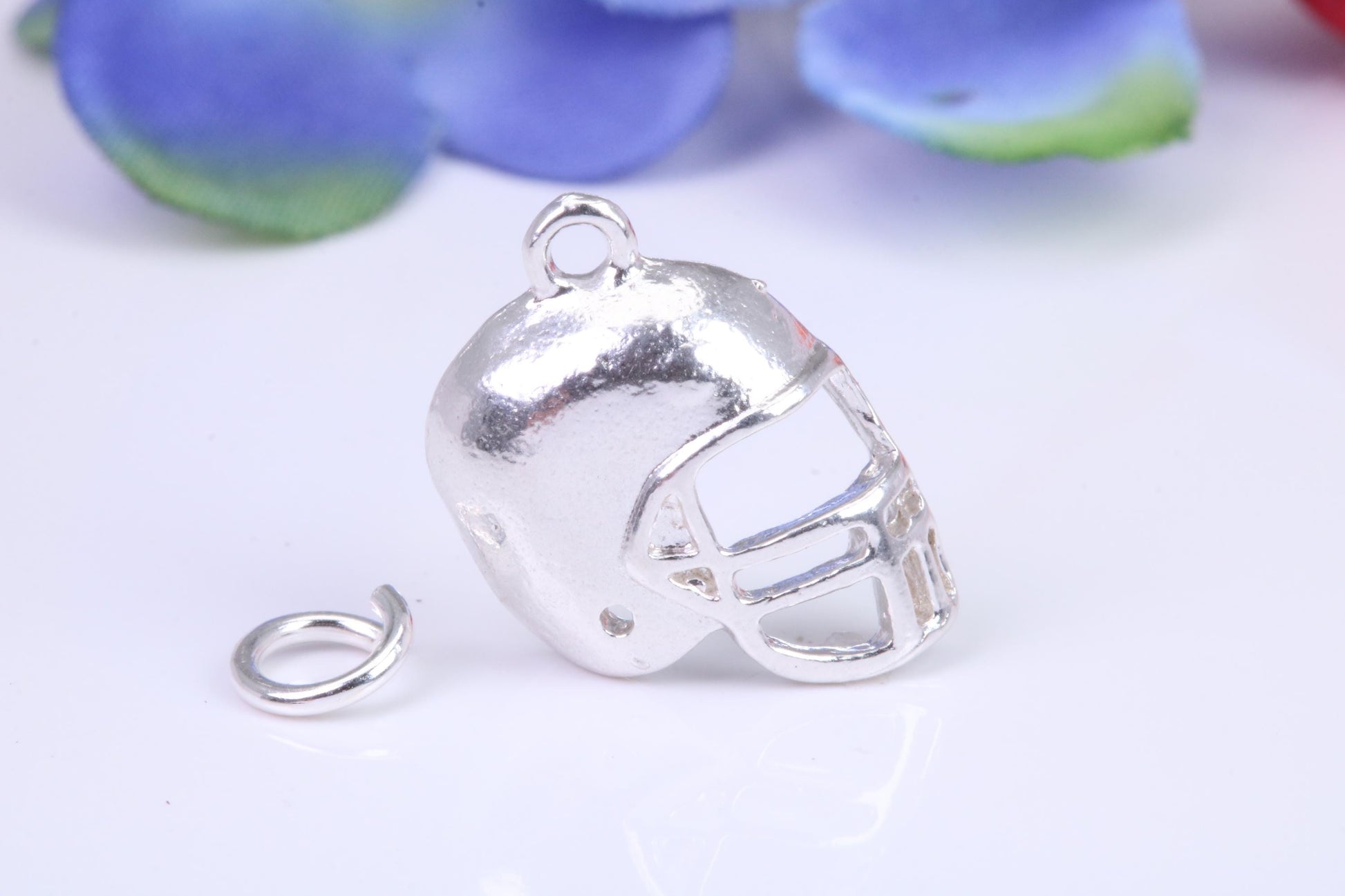 American Football Helmet charm, Traditional Charm, Made from Solid Cast Silver