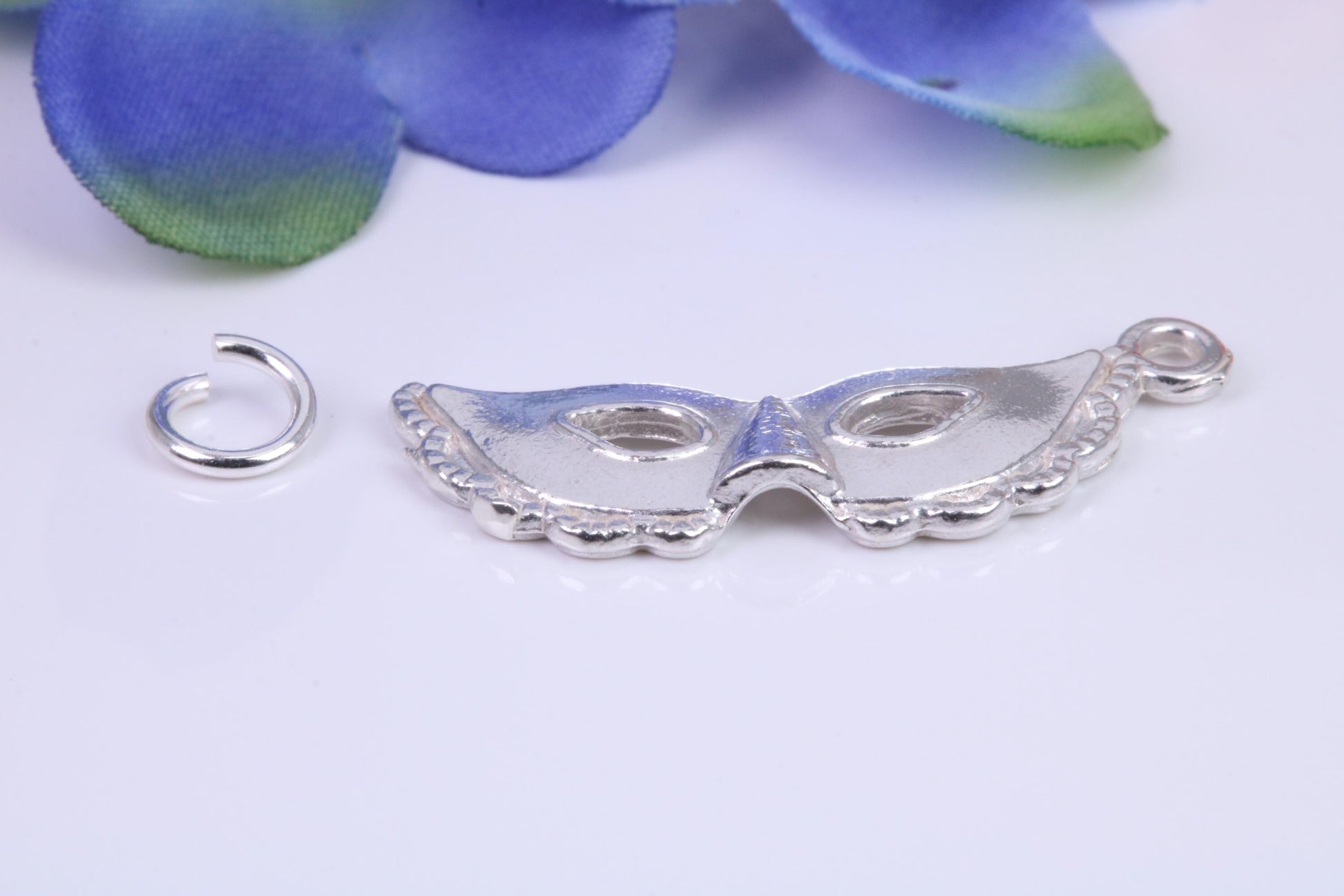 Pantomime Mask Charm, Traditional Three Dimensional Charm, Made from Solid Cast Silver