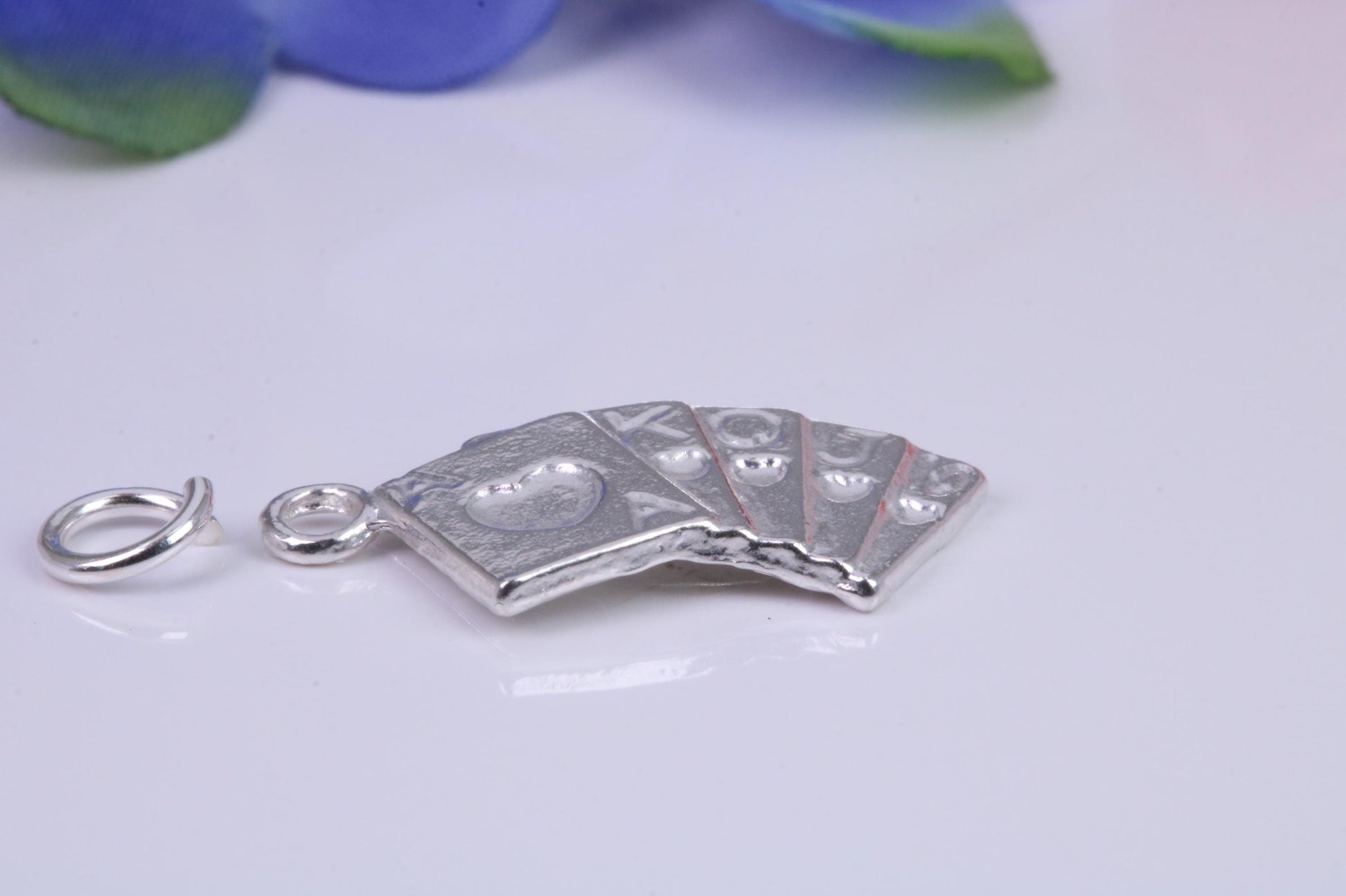 Playing Cards Charm, Traditional Charm, Made from Solid Cast Silver