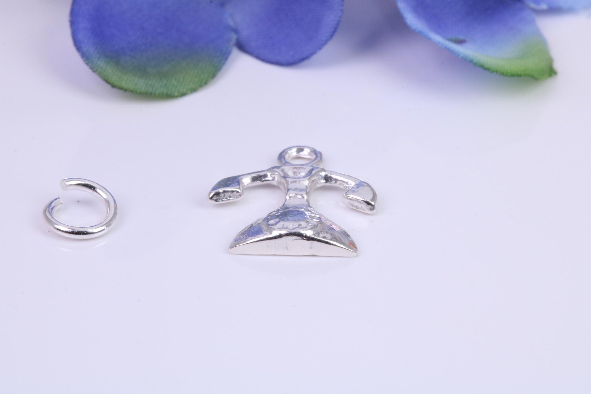 Vintage Phone Charm, Traditional Charm, Made From Solid Cast Silver