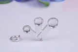 Measuring Spoons Charm, Traditional Three Dimensional Charm, Made From Solid Cast Silver