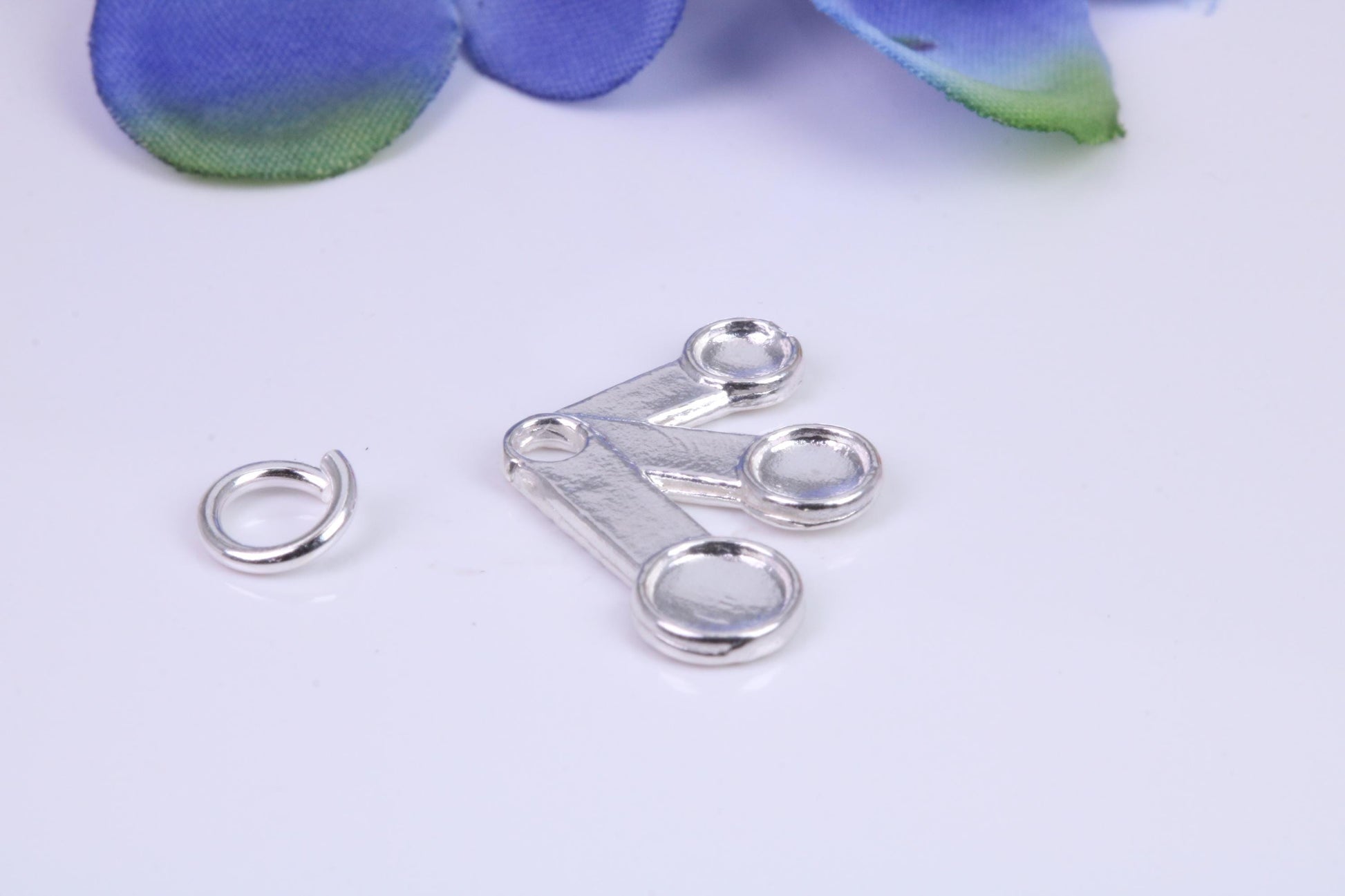 Measuring Spoons Charm, Traditional Three Dimensional Charm, Made From Solid Cast Silver