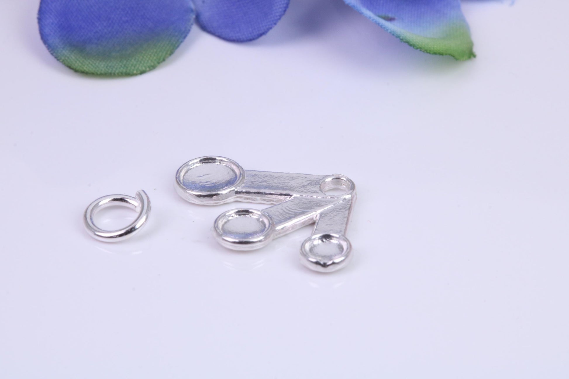 Measuring Spoons Charm, Traditional Three Dimensional Charm, Made From Solid Cast Silver