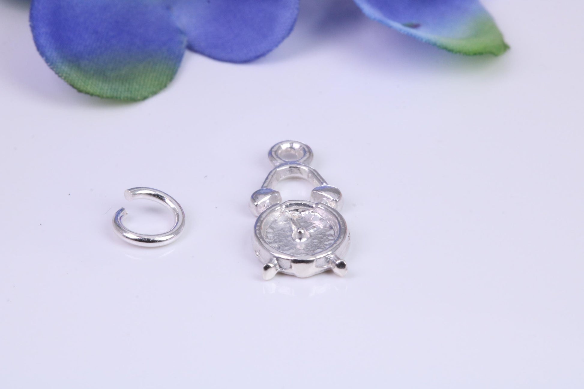Mantle Clock Charm, Traditional Charm, Made from Solid Cast Silver