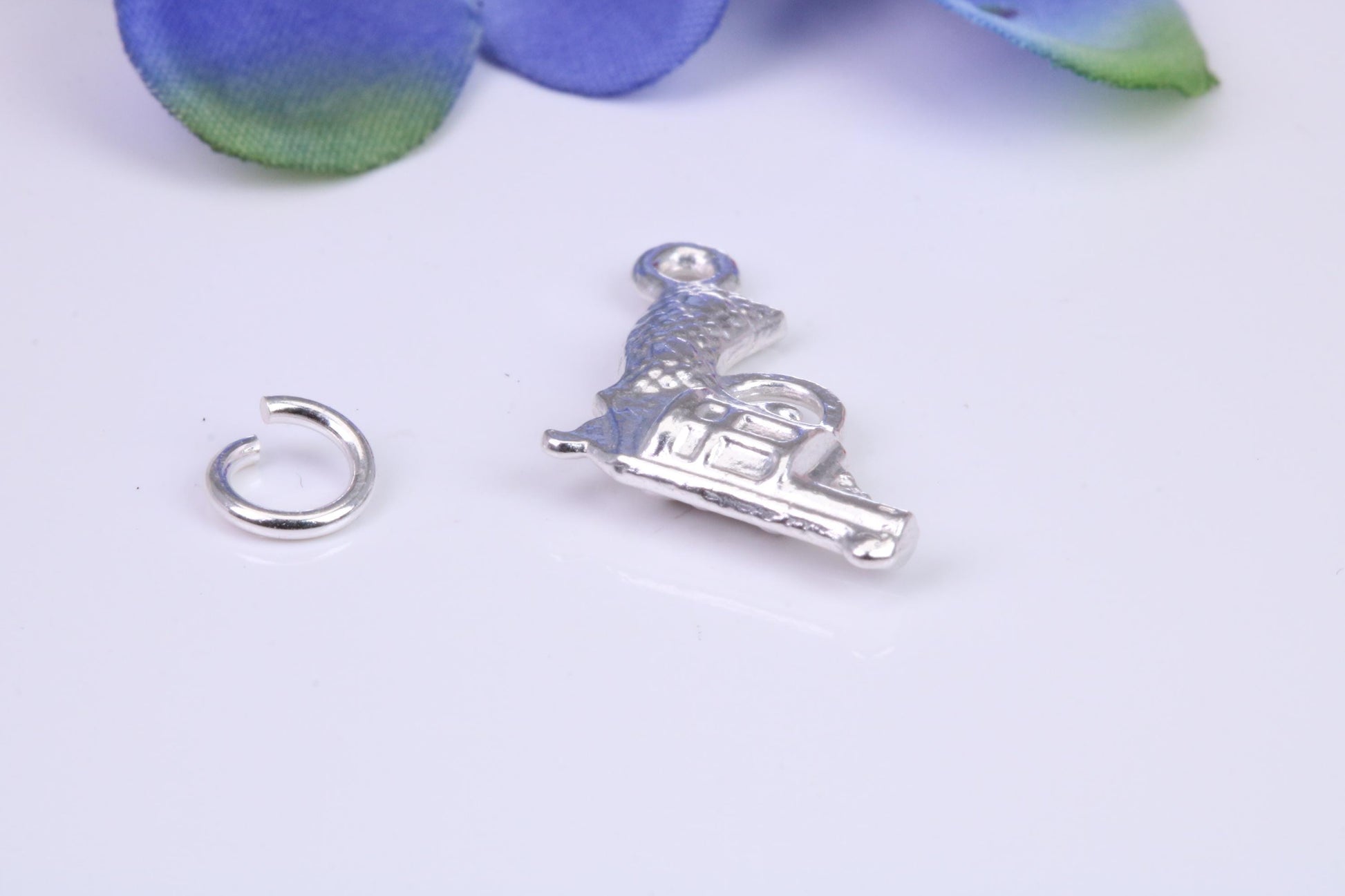 Revolver Charm, Traditional Three Dimensional Charm, Made from Solid Cast Silver