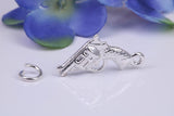 Revolver Charm, Traditional Three Dimensional Charm, Made from Solid Cast Silver