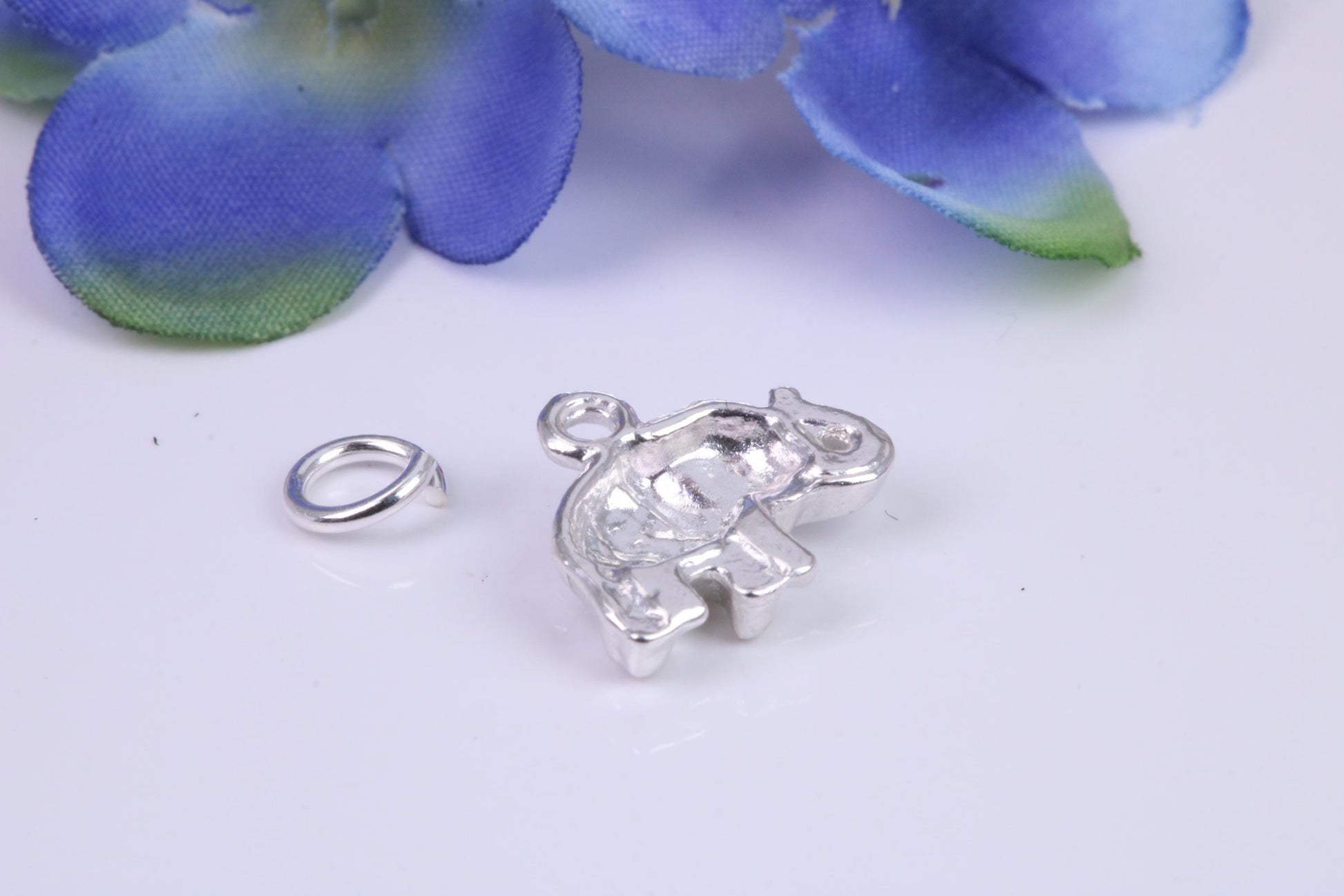 Indian Elephant Charm, Traditional Charm, Made from Solid Cast Silver
