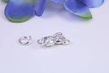 Teddy Bear Charm, Traditional Three Dimensional Charm, Made from Solid Cast Silver