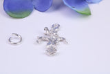 Scarecrow Charm, Traditional Three Dimensional Charm, Made from Solid Cast Silver
