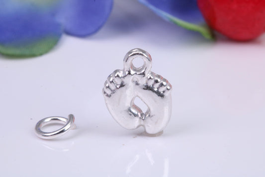 Feet Charm, Traditional Charm, Made from Solid Cast Silver