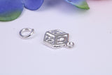ABC Blocks Toy Charm, Traditional Charm, Made from Solid Cast Silver