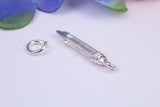 Dentist Drill Charm, Traditional Three Dimensional Charm, Made from Solid Cast Silver
