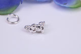 Dog Charm, Traditional Three Dimensional Charm, Made from Solid Silver